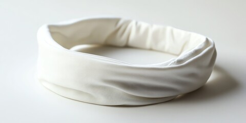 Obraz premium Stylish White Fabric Headband Suitable for Casual and Athletic Wear
