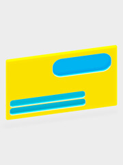 3D Bank Card Icon – Credit & Debit Card Symbol for Digital Payments | Stock Illustration