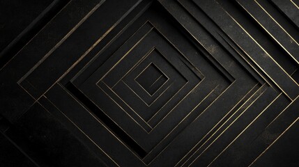 Abstract Black and Gold Geometric Pattern with Depth and Sparkle