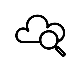  Cloud search icon with a magnifying glass