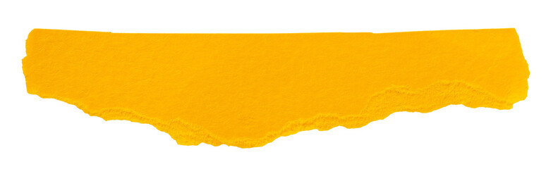 Strip of textured yellow paper isolated element for design