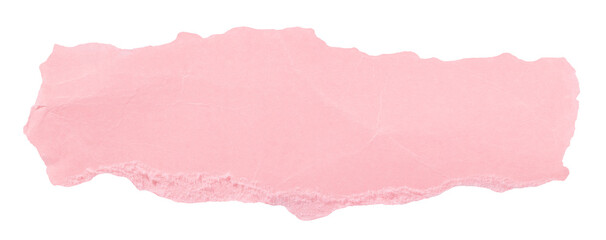 Strip of textured light pink crumpled paper isolated element for scrapbooking