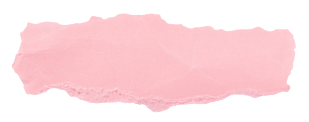 Strip of textured light pink crumpled paper isolated element for scrapbooking