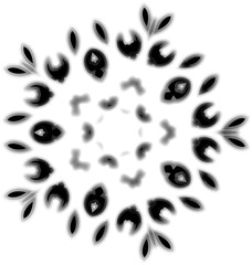 black gradient star abstract vector isolated with various elements in sacred style