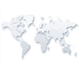 a gray vector map of the world with china in the foreground, flat design,