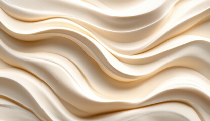 Elegant Cream Fabric with Soft Waves and Textured Flowing Design
