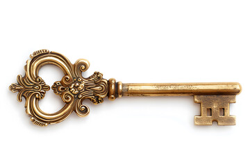 antique key isolated on white