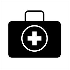 first aid kit Icon Symbol isolated white background. vector illustration. color editable.