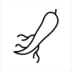 ginsen Icon Symbol isolated white background. vector illustration. color editable.