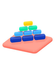 3D Pyramid Chart Icon – Business Hierarchy, Funnel Diagram & Data Visualization Symbol