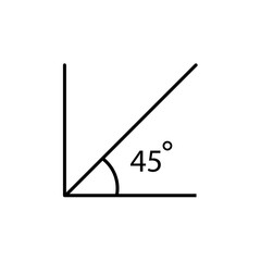 Angle math line icon