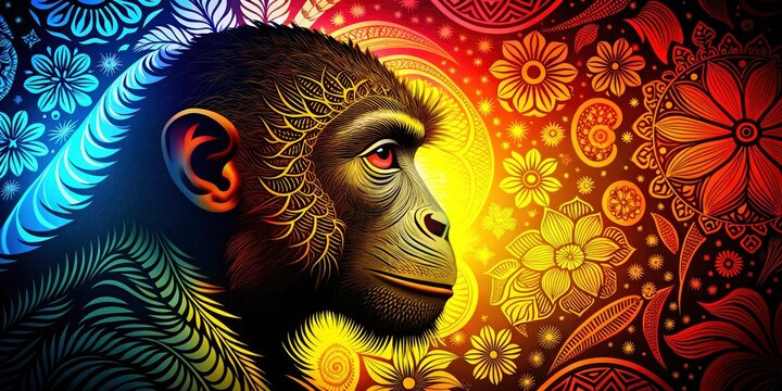 Monkey Silhouette New Year Macro Photography:  Stunning Close-up Lunar New Year Patterns
