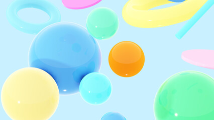 Abstract 3D Background – Random Shapes & Objects for Creative Design, Texture & Patterns