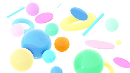 Abstract 3D Background – Random Shapes & Objects for Creative Design, Texture & Patterns