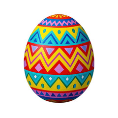 A vibrant hand-painted Easter egg on a whiter or transparent background, Easte, Happy Easer, Easter Bunny, Easter Sunday.
