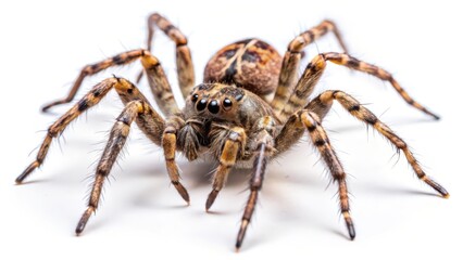 Brown Spider on White Background