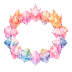 Pastel-colored crystal wreath, perfect for adding a touch of whimsy to your designs.