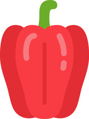 赤色のパプリカのアイコンのイラスト
