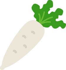 ダイコンのアイコンのイラスト
