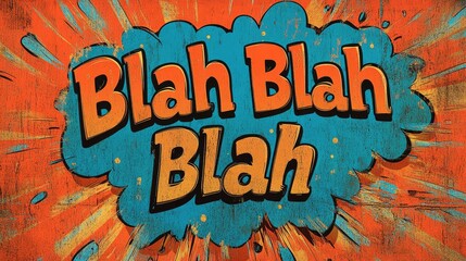 Comic text: blah blah blah, playful chatter, exaggerated talk, humorous exchange, silly remarks, amusing words, casual conversation, funny banter, comic dialogue, lighthearted speech talk.