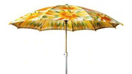 Yellow Floral Parasol on White Background