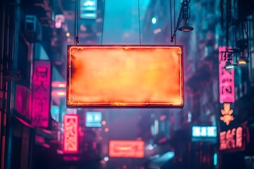 Neon Lit Alleyway in Vibrant Asian Metropolis with Atmospheric Lighting and Urban Architecture