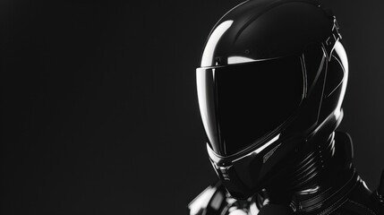 Black Motorcycle Helmet: A sleek, protective headgear for motorcyclists, made from durable materials with a black finish, offering safety and style on the road.
