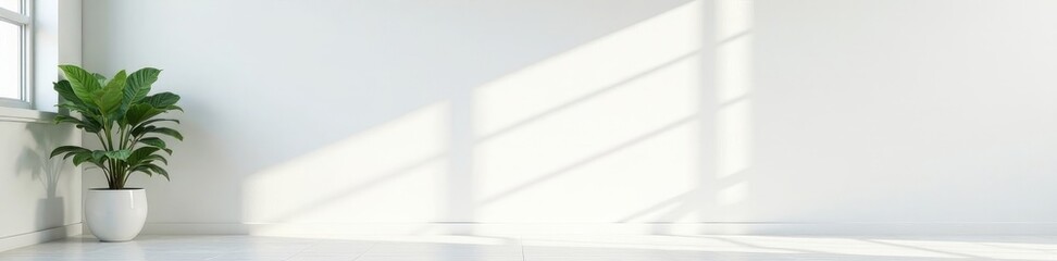 Obraz premium Bright white corner office, mockup wall ideal for branding , surface, interior design, white