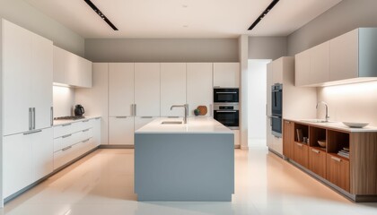 Modern Kitchen with Sleek Design and Functional Island Space