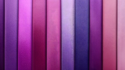 A collection of purple and pink fabric textures arranged in vertical stripes. The smooth and soft textiles create a luxurious and elegant feel, perfect for fashion and design.