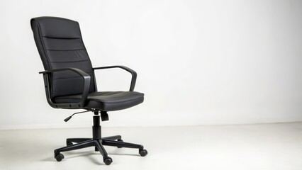 Black Office Chair on White Background