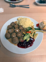Delicious Roasted Lamb Chops with Vegetables and Potatoes Food Meal Platter For Dinner