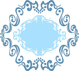 blue vintage pattern border with sky blue background