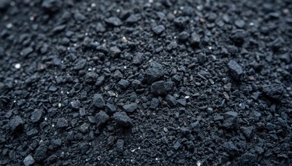 Black Gravel Texture Close-Up for Background and Design Use