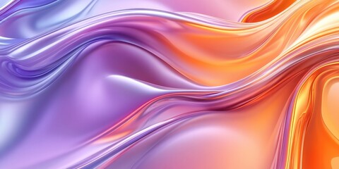 Fototapeta premium Vibrant Abstract Waves: A Colorful Display of Silky Textures and Fluid Motion in a Dreamlike Composition