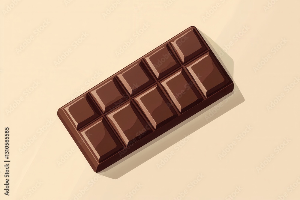 Poster Clean and simple flat design of a chocolate bar logo with rich brown tones and neatly arranged segments for branding purposes