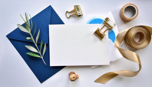 Elegant White and Blue Wedding Stationery Vibrant Design Elements Showcasing a Timeless Coastal Mood with Charming Details on the Eve of - Powered by Adobe