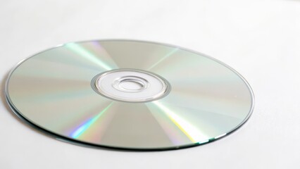 Compact Disc on White Background