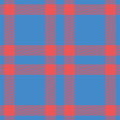 Vivid Azure and Bright Grapefruit Seamless Tartan Textile Design