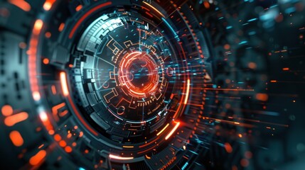 Futuristic abstract technology background with glowing lines
