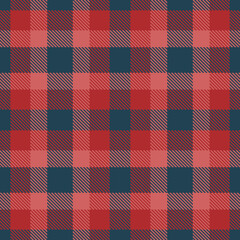 Pastel Dark Blue Grey and Bright Dull Red Seamless Tartan Textile Design