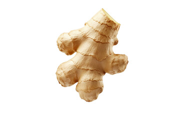 Piece of ginger root with a white background, isolated