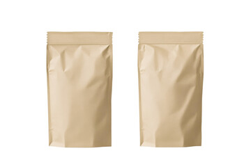 Two bags of food are shown, one of which is empty, isolated