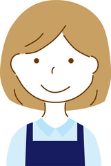 エプロンを付けている女性
