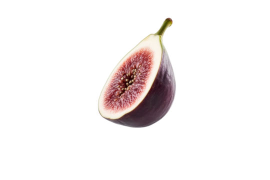 Slice of purple fruit with a white background, isolated