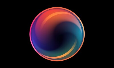 Colorful Digital Artwork Featuring a Mesmerizing Swirling Gradient in a Circular Form with a Dark Background for Creative and Artistic Inspiration