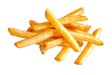 Pile of french fries on a white background, isolated