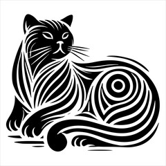 Fototapeta premium Vector silhouette of a large Cat