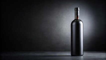 Dark Luxury Beverage Concept , packaging, black bottle,  packaging, black bottle