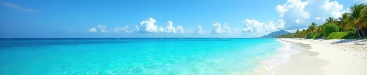 Deep blue Indian Ocean under flawless sky, pristine beach unseen , clear, sea